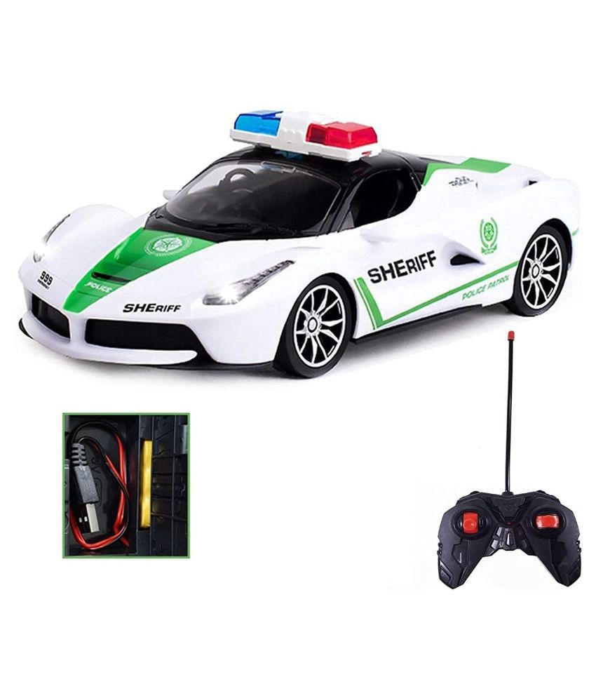 WISHKEY Rechargeable Remote Control Police Car with Lights, Super Cool High Speed,Stylish Look & Modern Design-RC Vehicle Toy for Kids