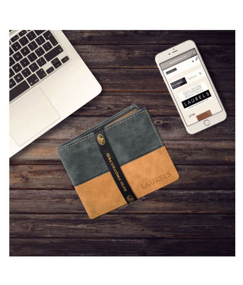     			Laurels PU Black Casual Regular Wallet