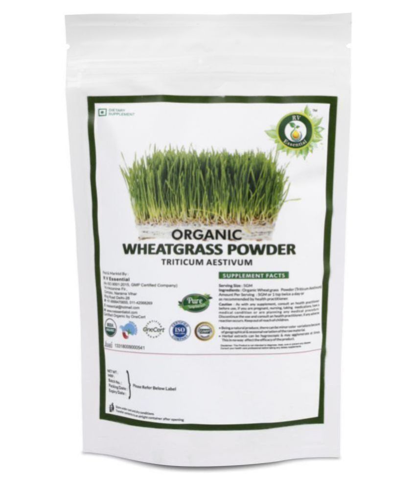 R V Essential Organic Wheatgrass Powder 200 gm Pack Of 1