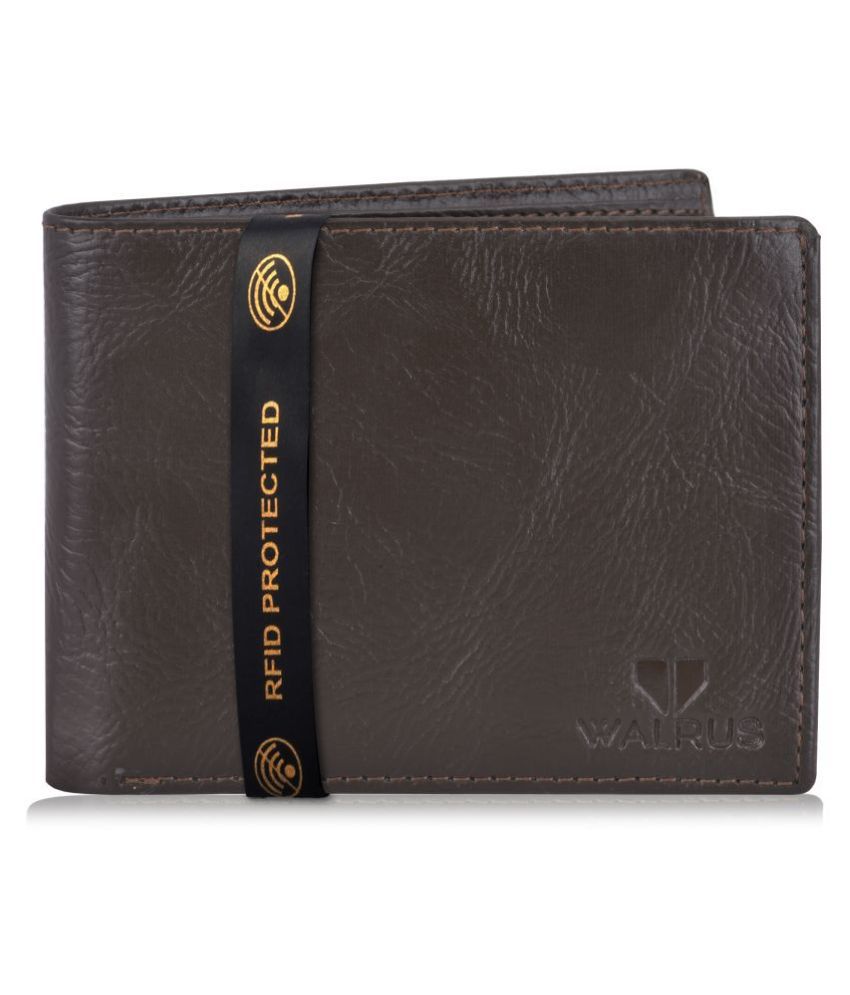     			Walrus Faux Leather Brown Casual Regular Wallet