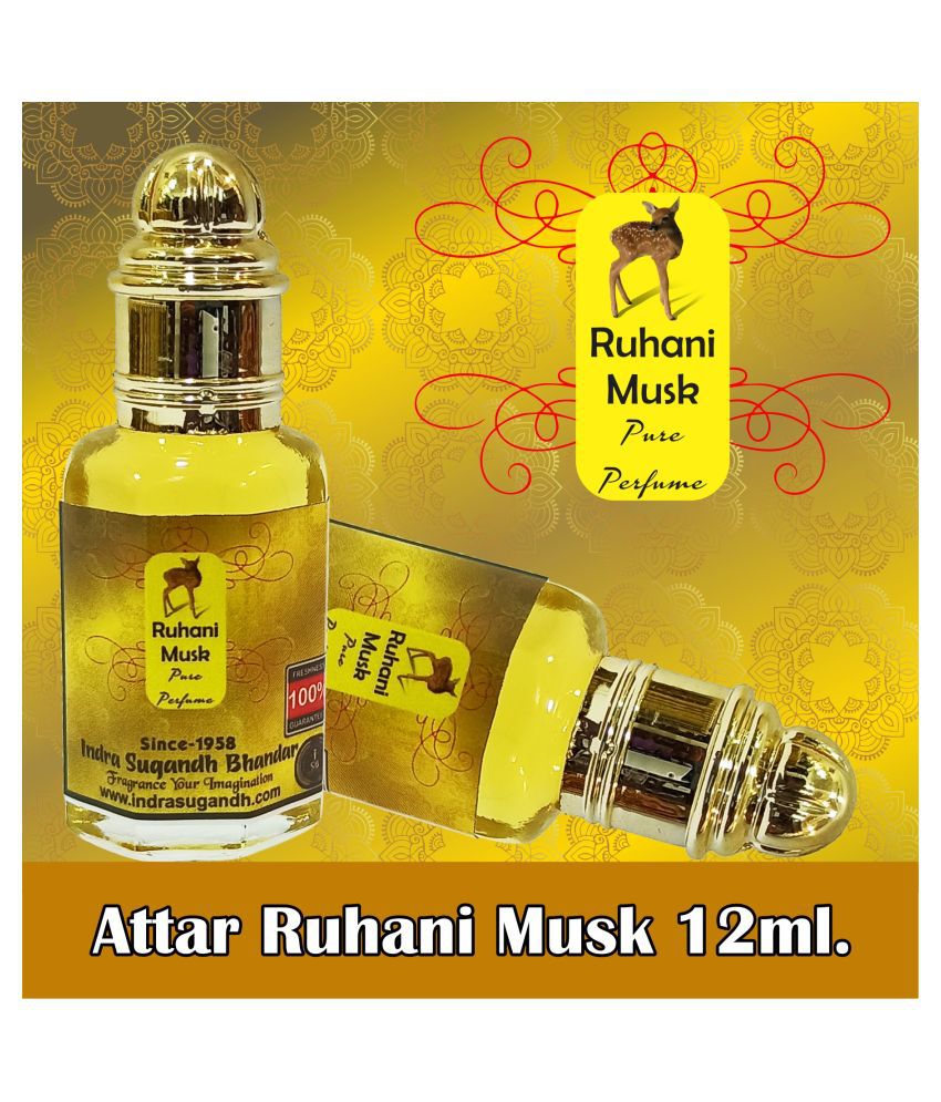     			INDRA SUGANDH BHANDAR Attar Pure Ruhani Musk|Kasturi 12ml Rollon Pack