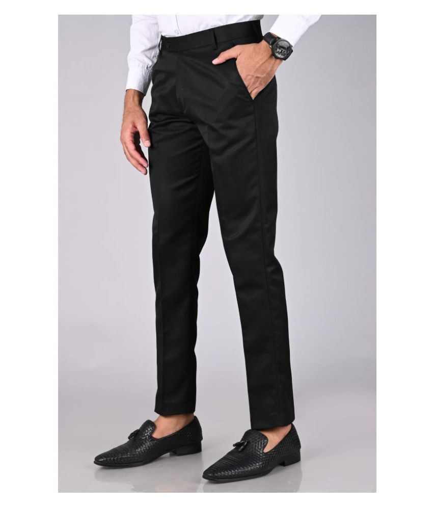 black slim fit trousers womens