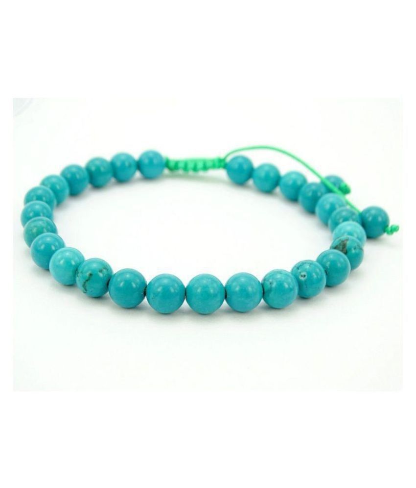     			8mm Blue Turquoise Natural Agate Stone Bracelet