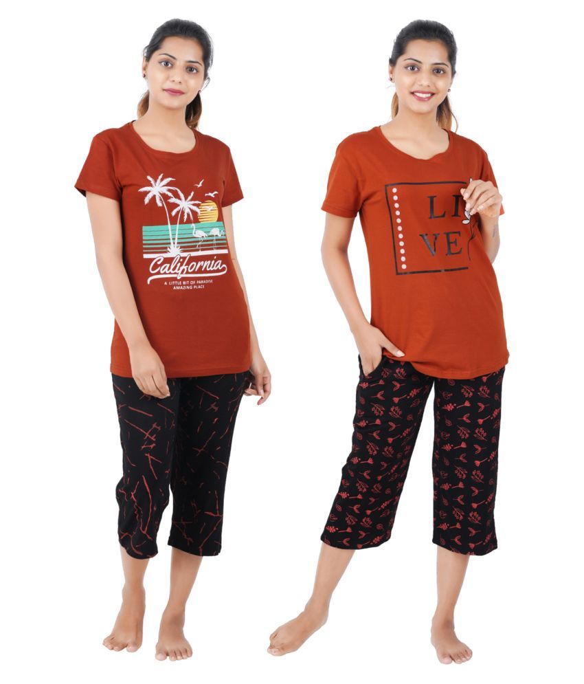     			Befli Cotton Nightsuit Sets - Orange