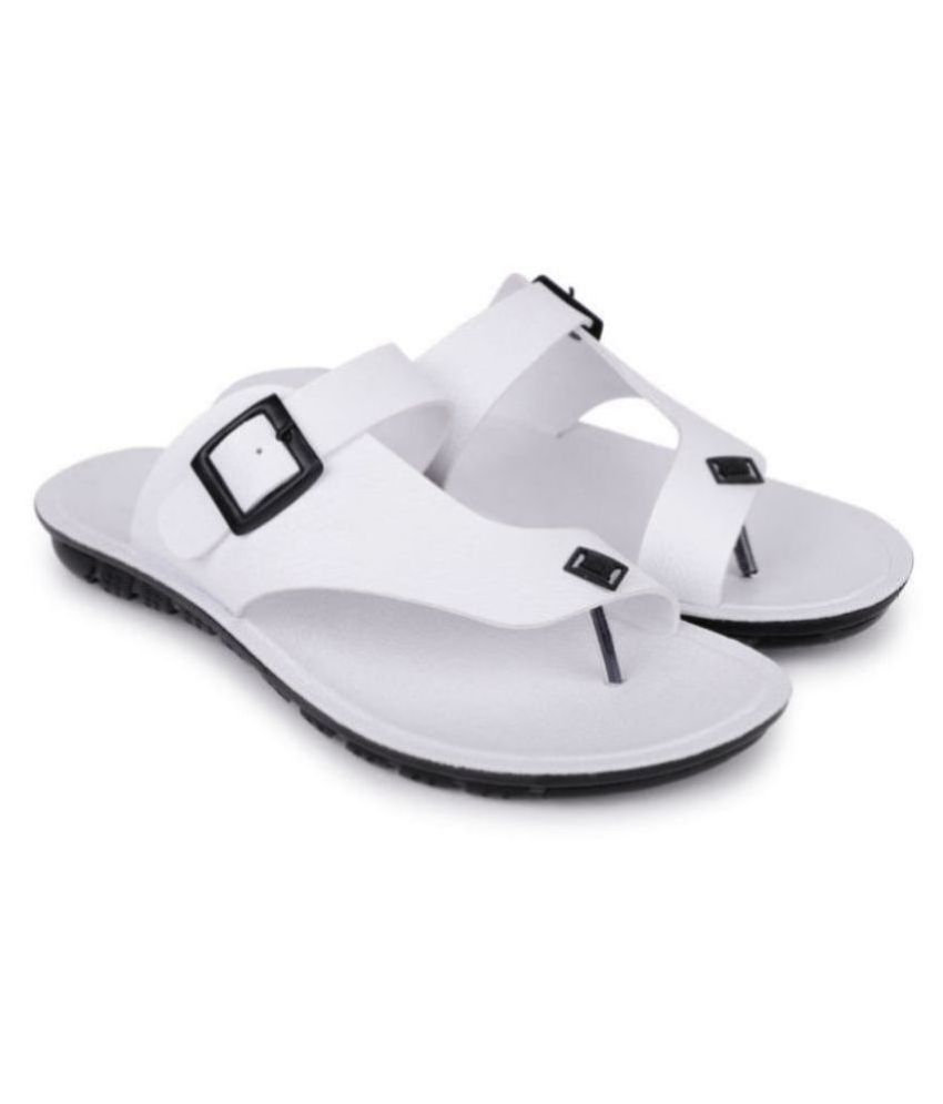     			PU-SPM White Flip Flops