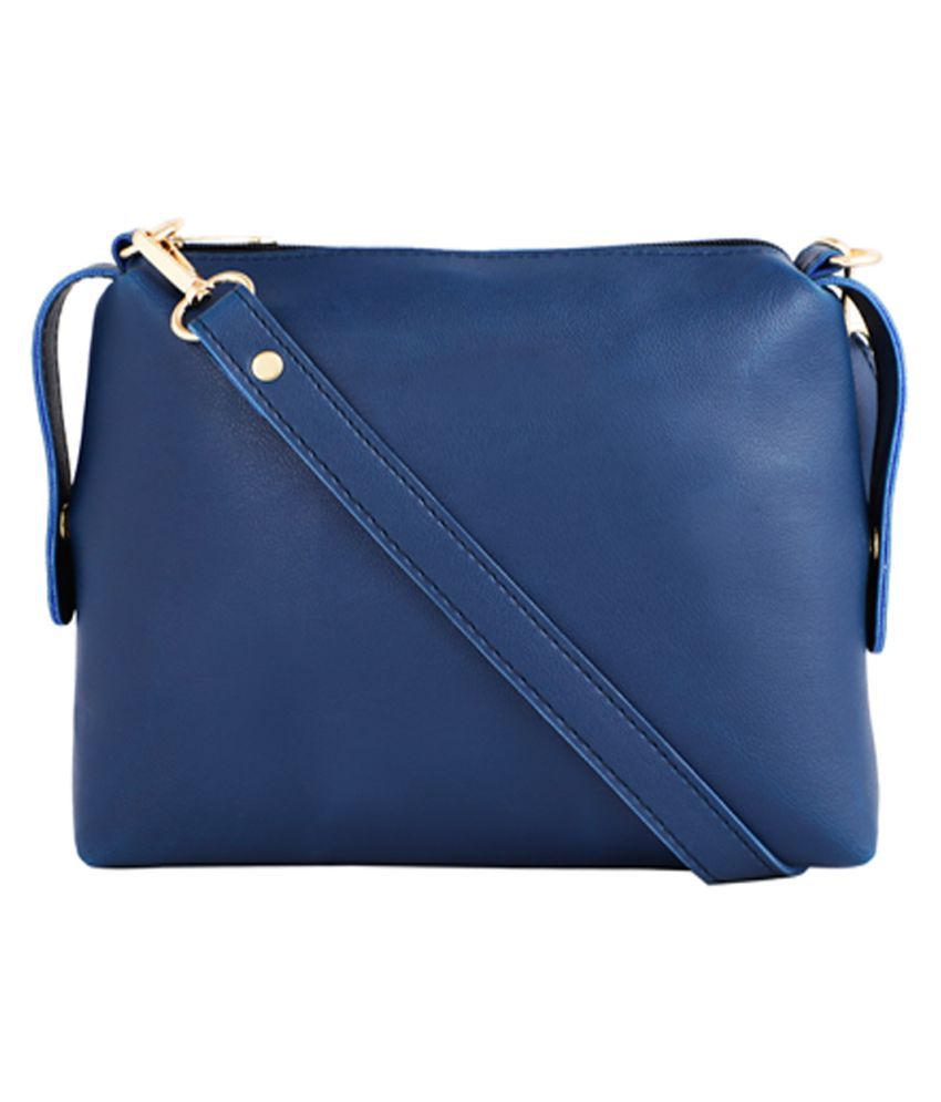 Raspberry Blue P.U. Sling Bag