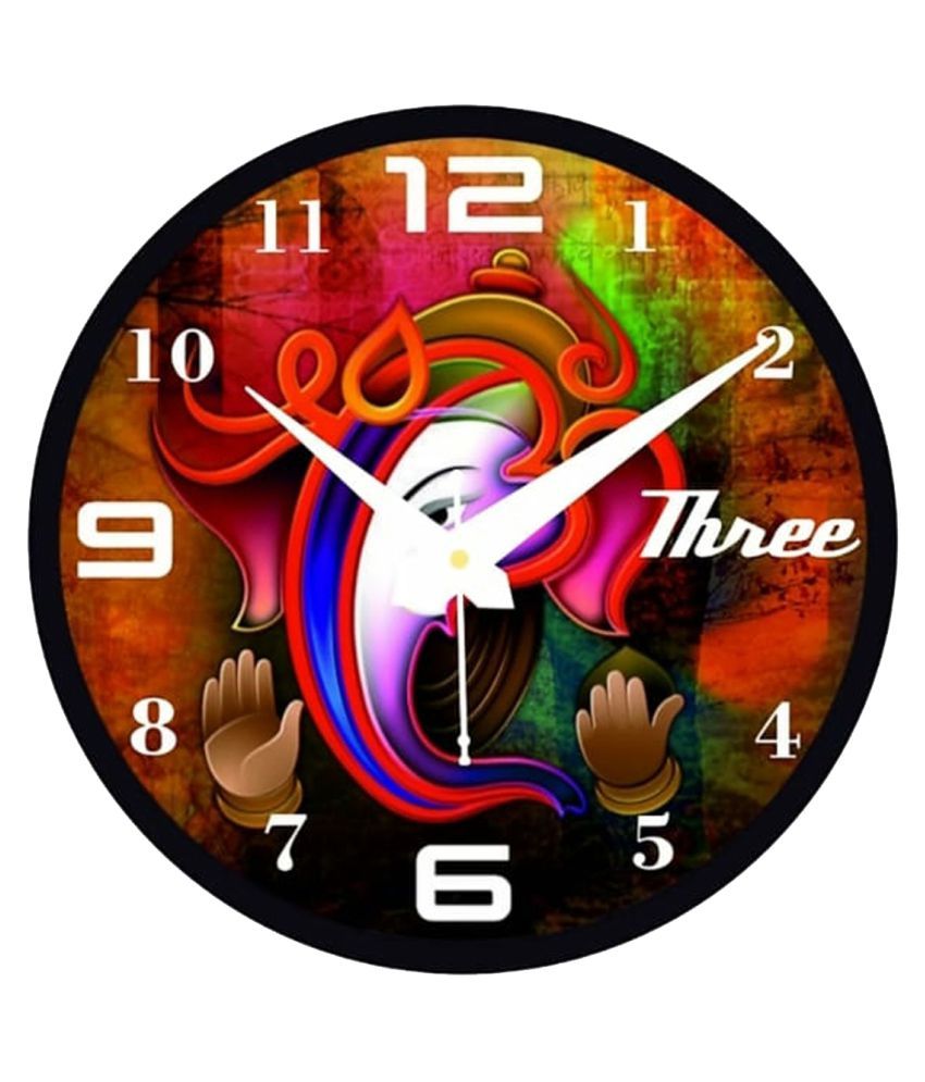 ANTIQUE KRISHNA CRAFT WALL CLOCKS Circular Analog Wall Clock ( 25 x 4