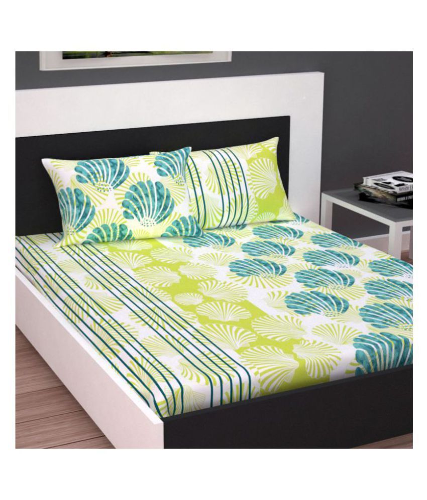     			DIVINE CASA Cotton King Size Bed Sheet With 2 Pillow Covers ( 270 cm x 270 cm )