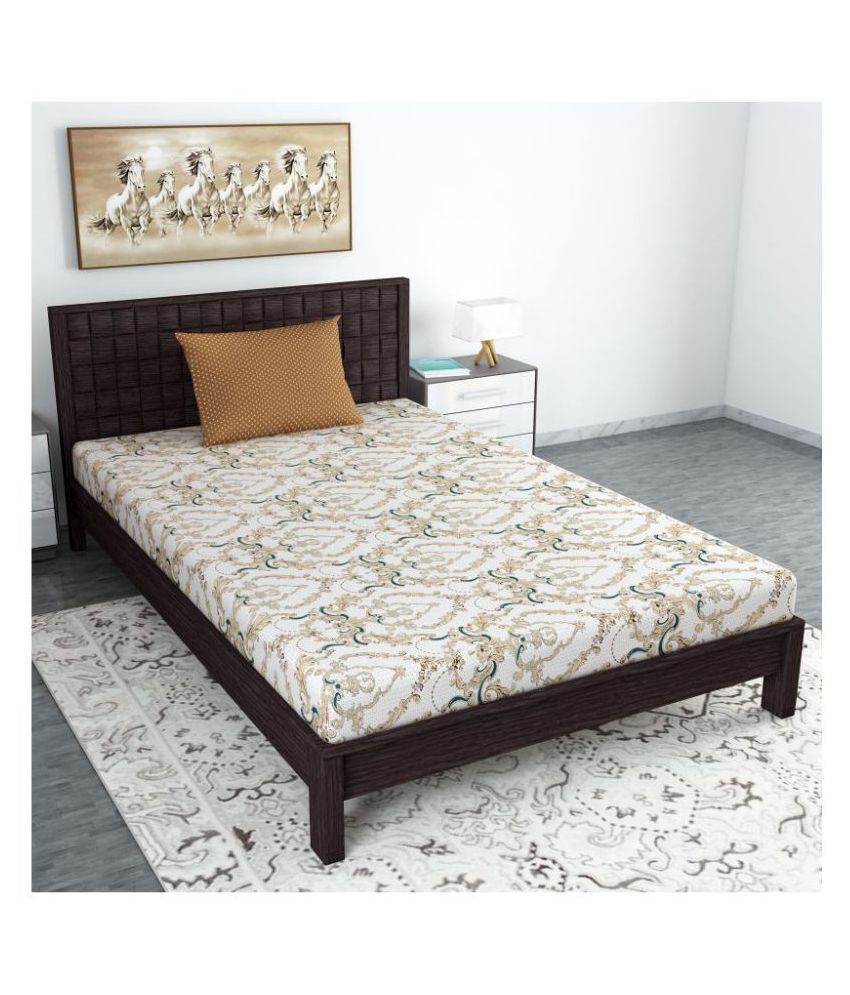     			DIVINE CASA Cotton Single Bedsheet with 1 Pillow Cover ( 223 cm x 145 cm )