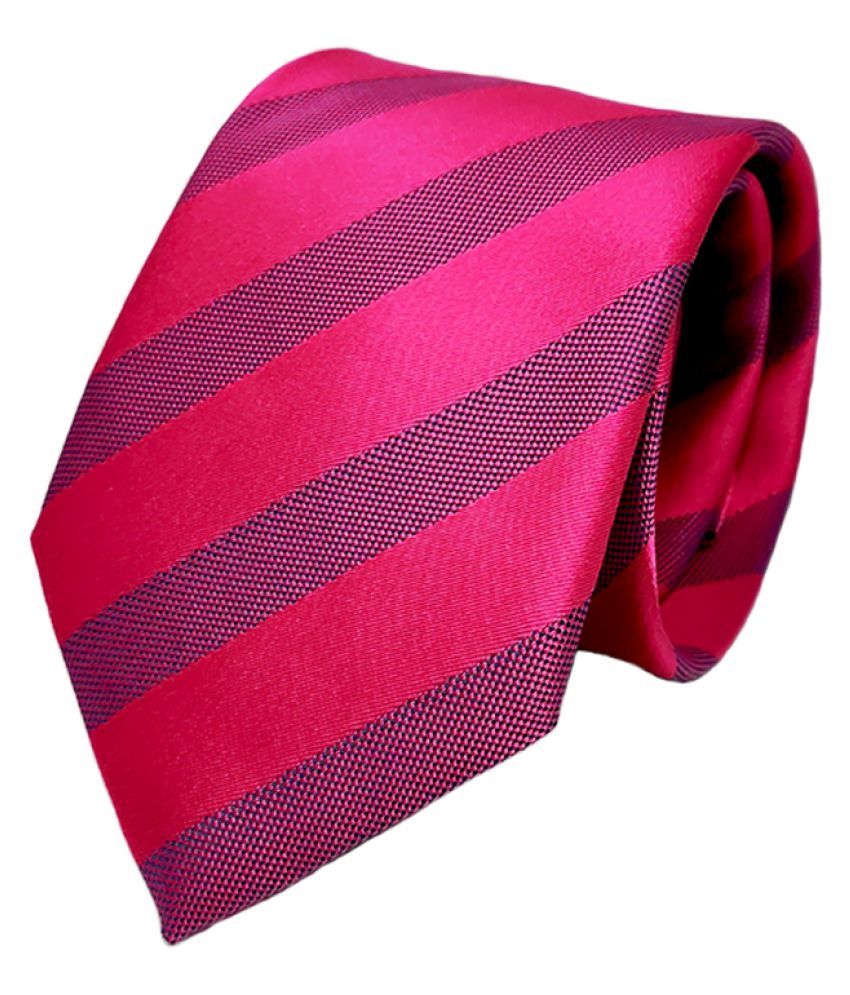 LAURANT BENON Pink Stripes Micro Fiber Necktie: Buy Online at Low Price ...