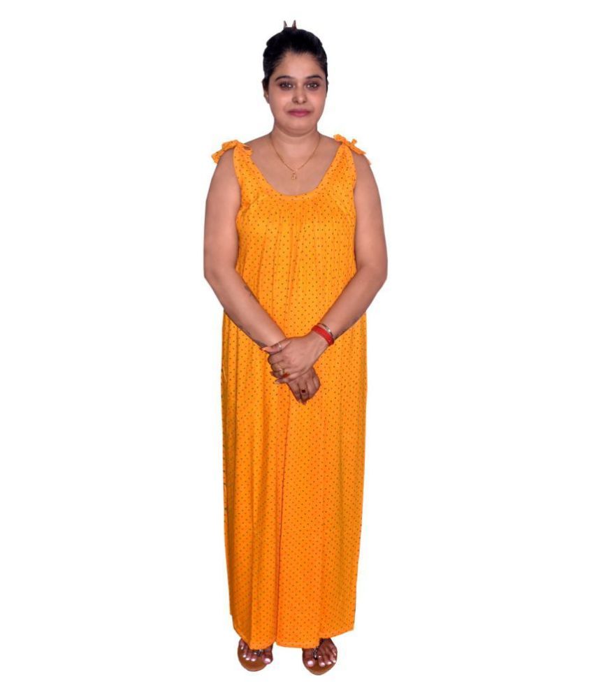     			PIYALI'S CREATION WOMEN'S Cotton Nighty & Night Gowns - Yellow