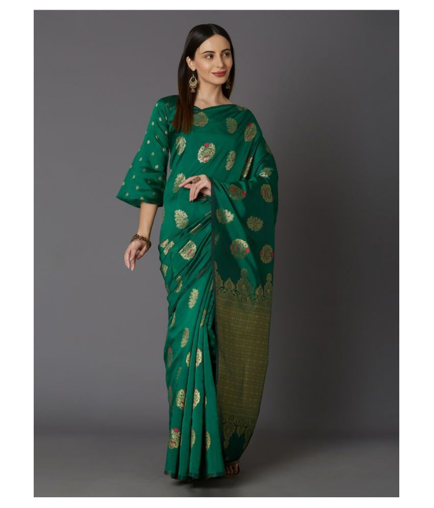 Shambhu  Fashion Green Jacquard Saree