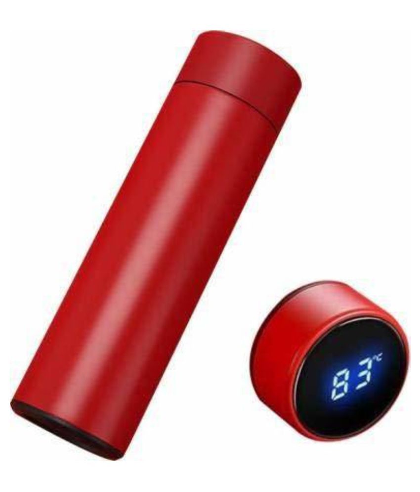     			globle ex Thermos Flask LED Temperature Display Water Bottle Red 500 mL Stainless Steel Water Bottle set of 1