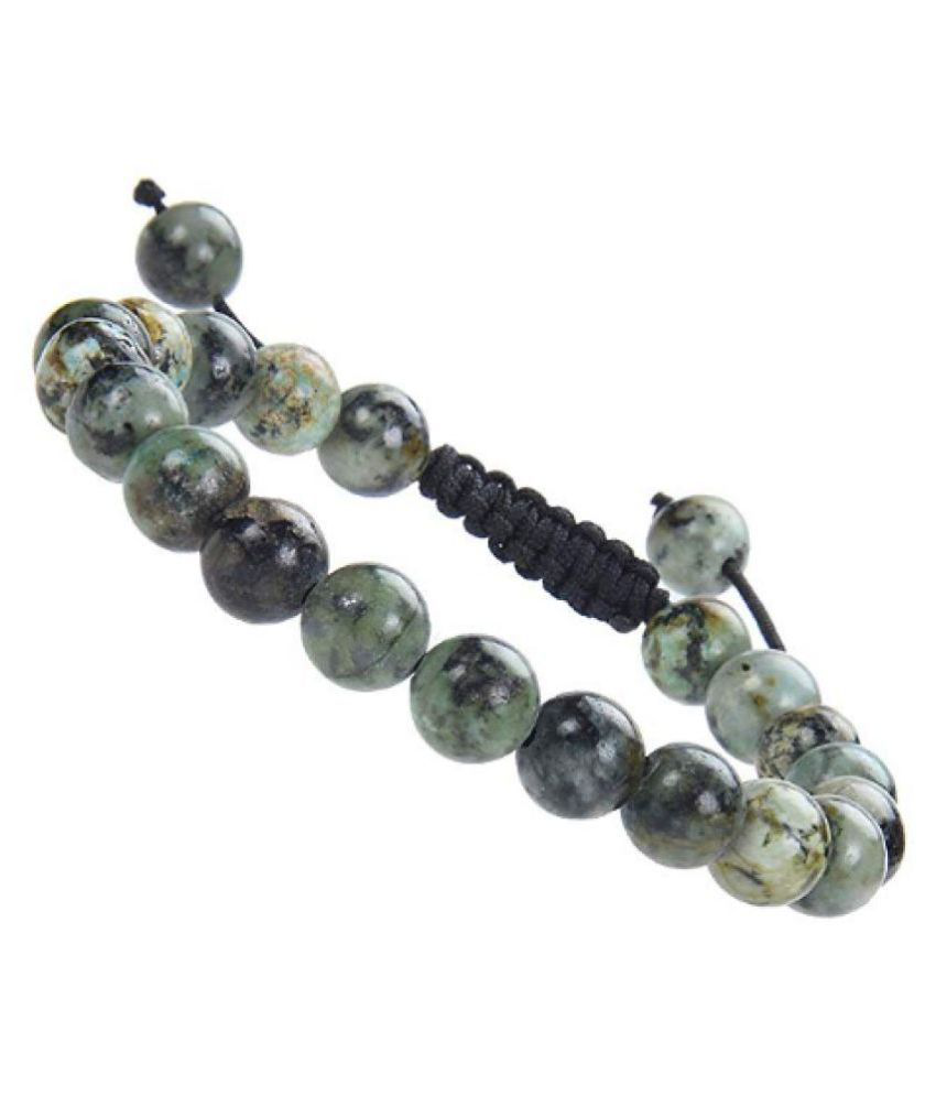     			8mm Green and Multi Colour African Turquoise Natural Agate Stone Bracelet