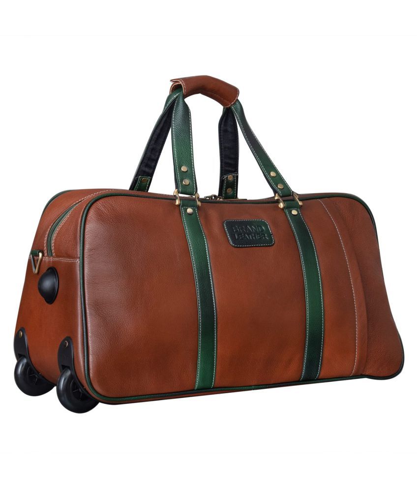 Brand Leather Tan Solid L Duffle Bag