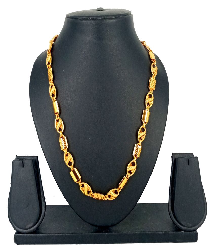 JIPPA Stylish Golden Chain Fashionable Round Fisher Gold Plated Chain