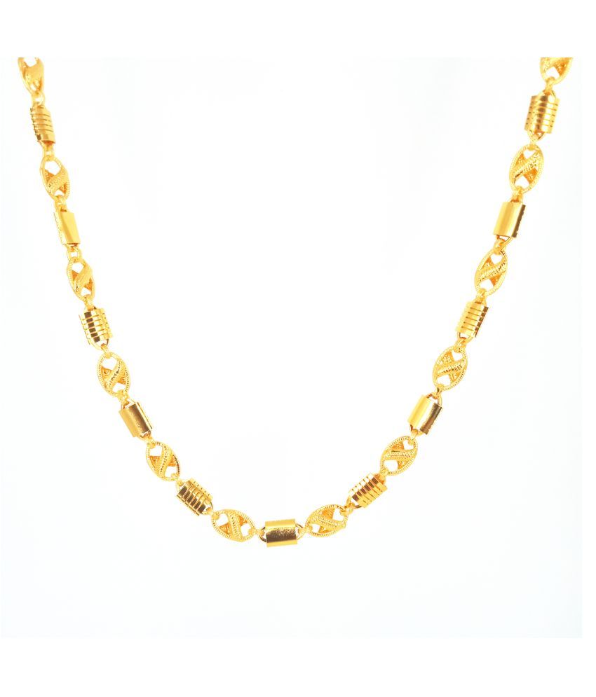 JIPPA Stylish Golden Chain Fashionable Round Fisher Gold Plated Chain