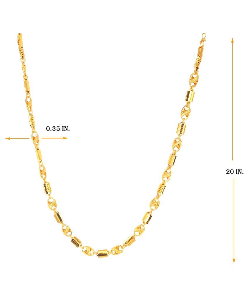 JIPPA Stylish Golden Chain Fashionable Round Fisher Gold Plated Chain