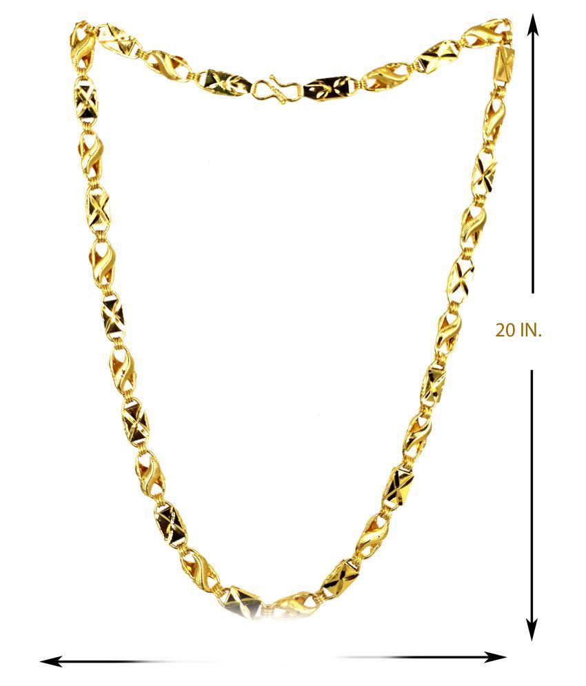 JIPPA Stylish Golden Chain Fashionable Round Fisher Gold Plated Chain