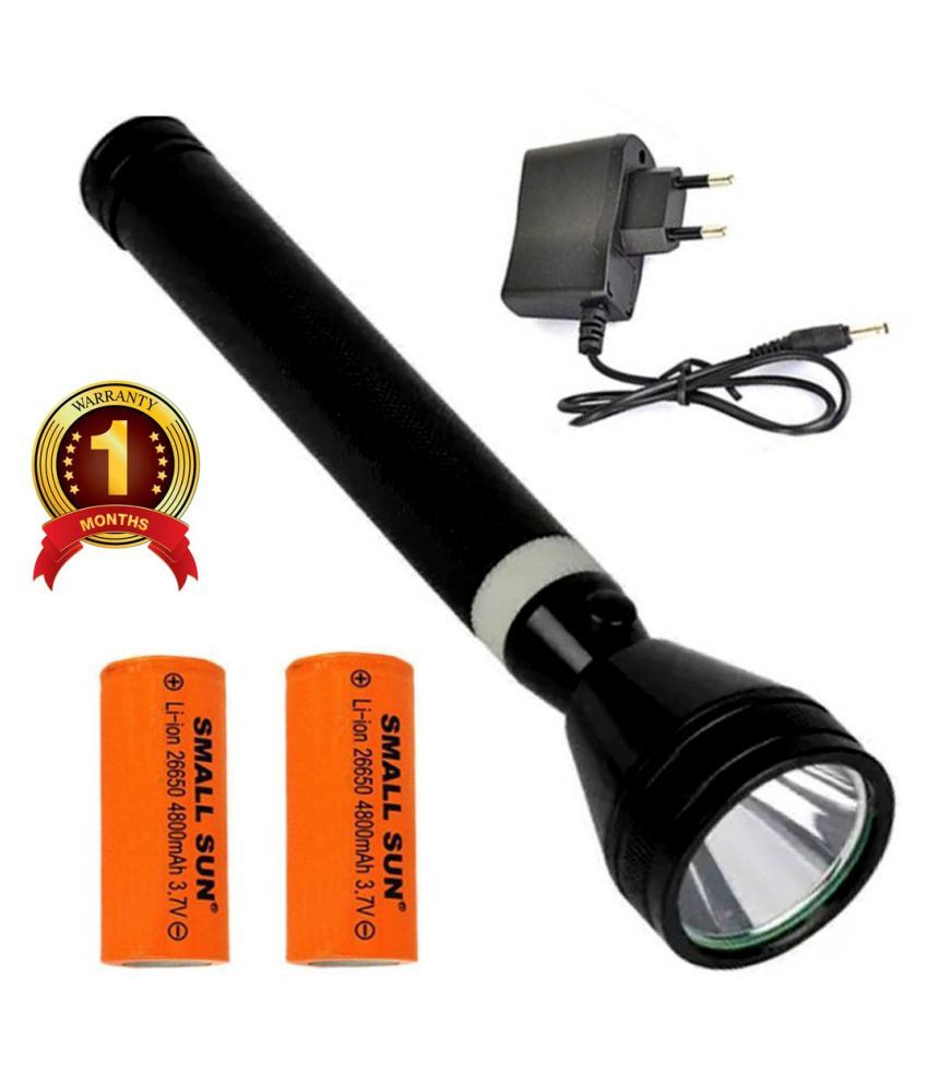     			3 Mode Rechargeable LED Flashlight 1200 Meter Long Beam Torch 15W Emergency Light TORCH Black - Pack of 1