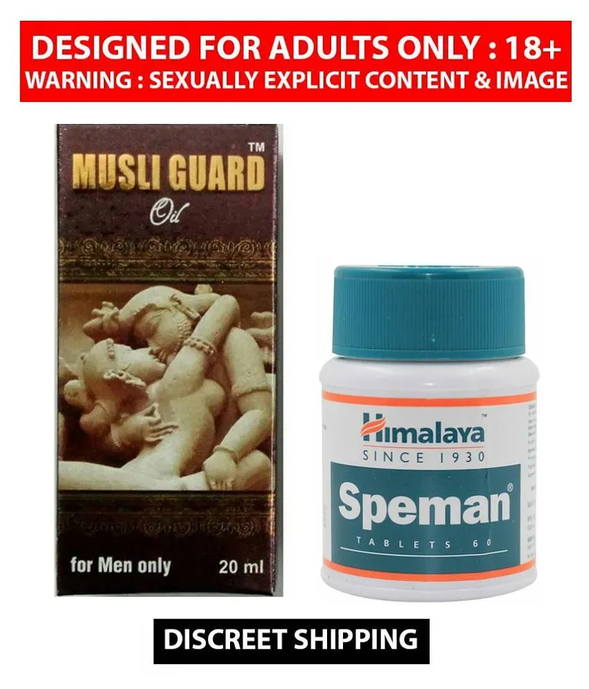 Himalaya Speman 60 Tablets Musli Guard Oil 20ml X 2 Herbal Massage Oil for Male