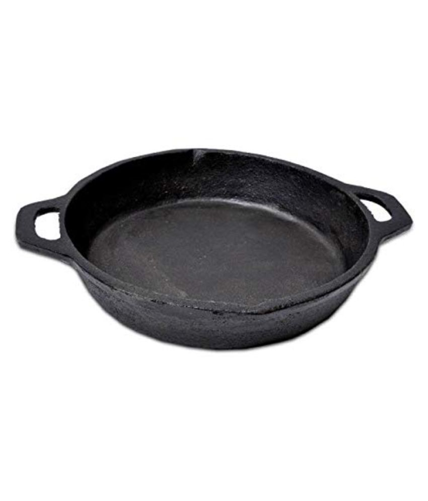 Buy The Indus Valley Cast Iron Skillet No Coating Iron Fry Pan 25 cm mL