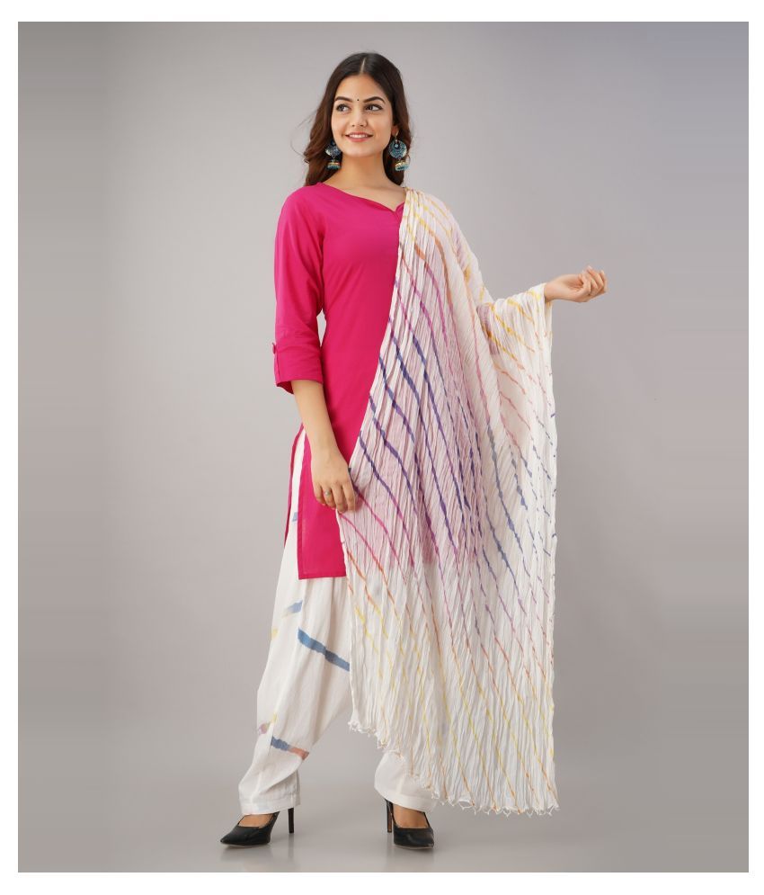     			FABRR - Pink Straight Cotton Women's Stitched Salwar Suit ( Pack of 1 )