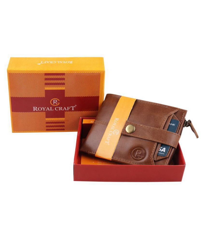     			Royal Craft - Tan Leather Men's Regular Wallet ( Pack of 1 )