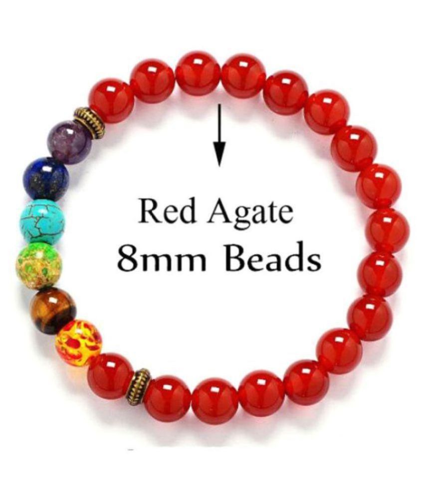     			1pcs 7 Chakra Healing Balance Beaded Bracelet Natural Stone Yoga Reiki Prayer A1