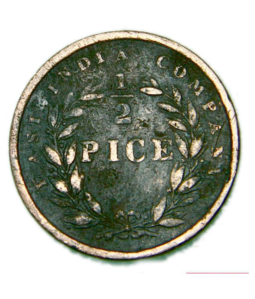EAST INDIA COMPANY - 1/2 PICE COPPER COIN  - VERY RARE COIN