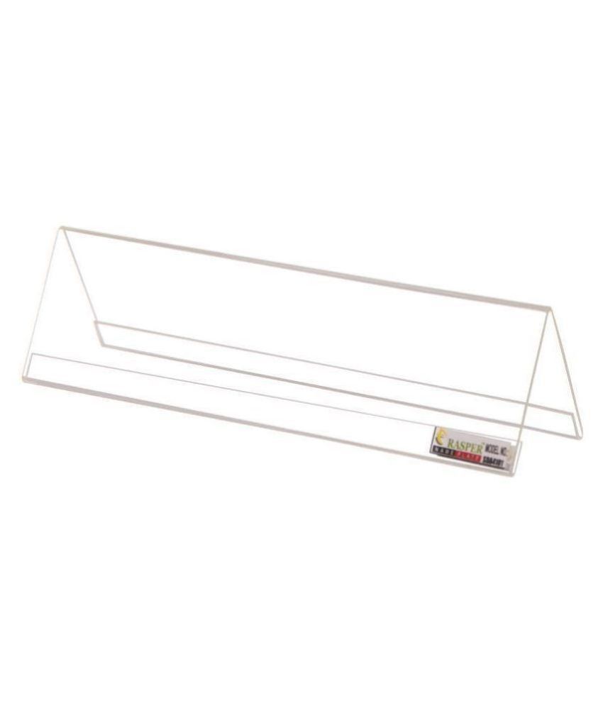     			Rasper Acrylic Name Plate V Shape Double Sided Table Top Sign Holder Table & Desk Name Plate Display Stand for Office Table (12x2.5 Inches)