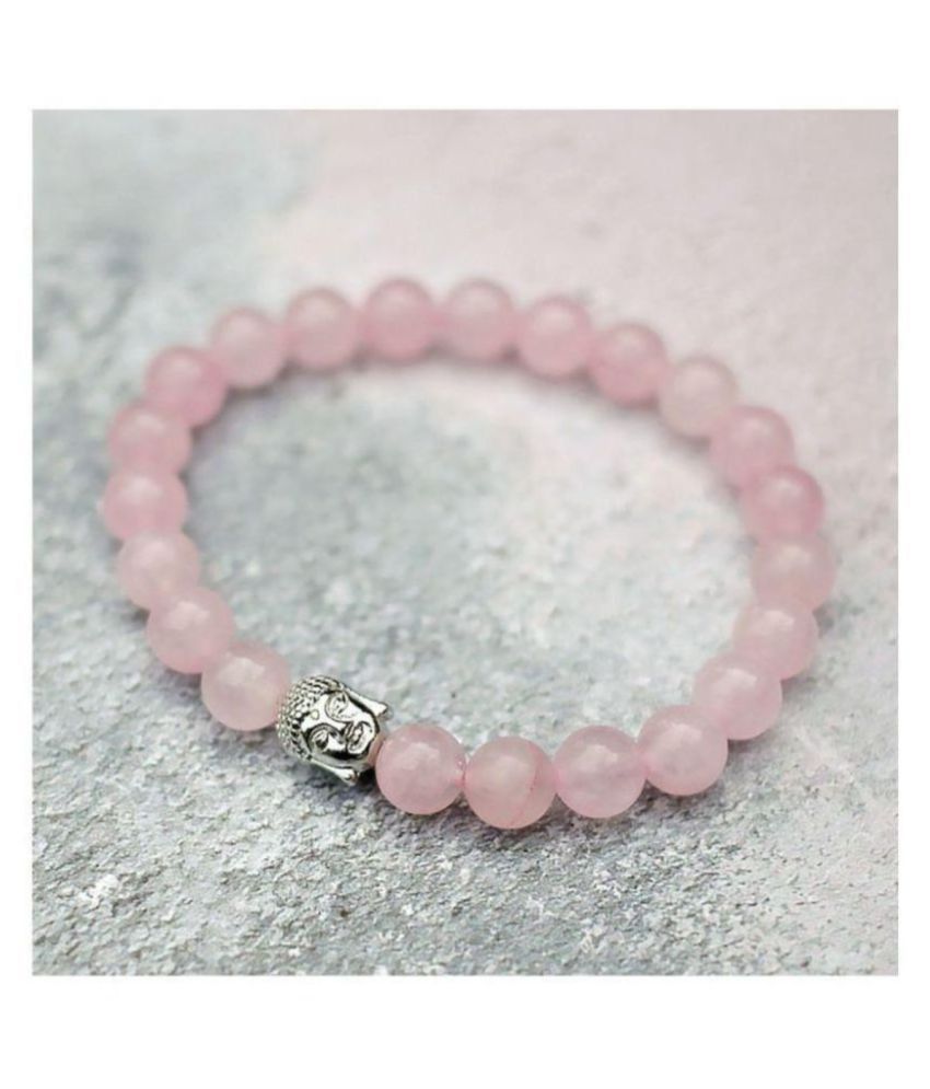     			8mm Pink Rose Quartz With Buddha Natural Agate Stone