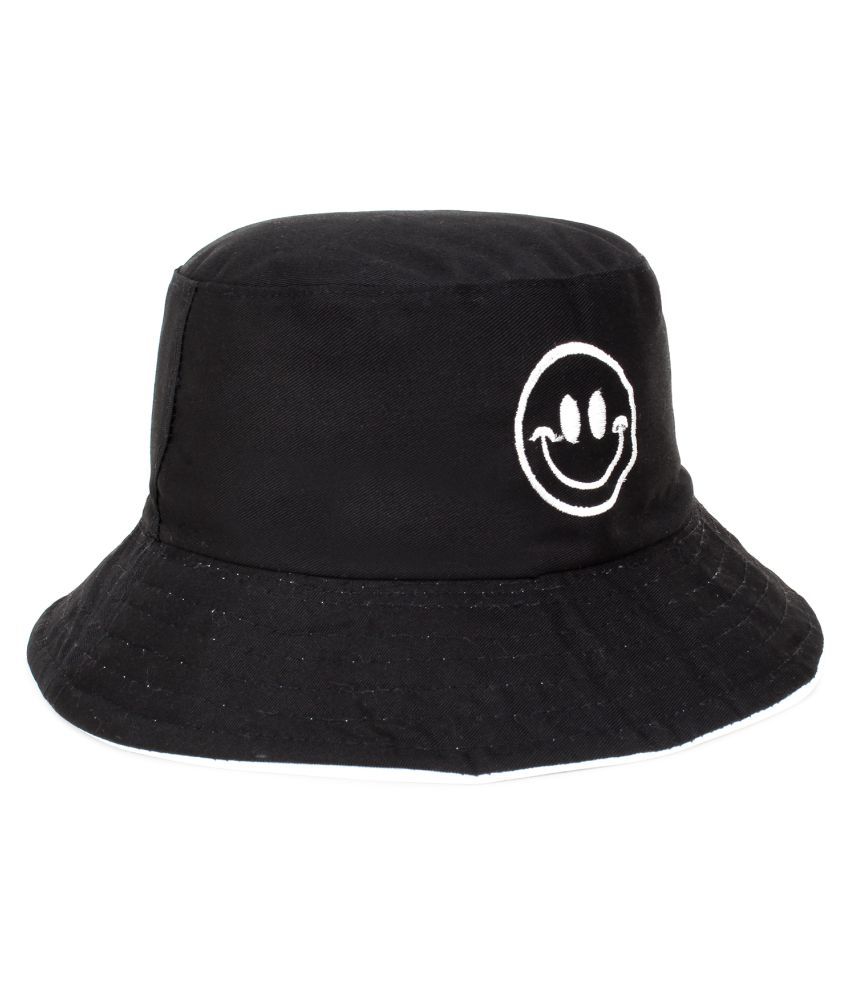 Buy Unisex Cotton Fishermen Bucket Smiley Reversible Cap Hat Online at ...