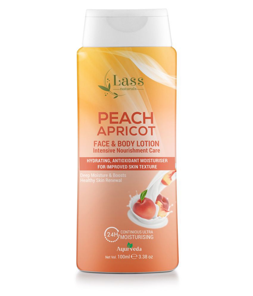 Lass Naturals Peach Apricot 24hrs Face & Body Lotion 100 ml Body Lotion ( 100 mL )