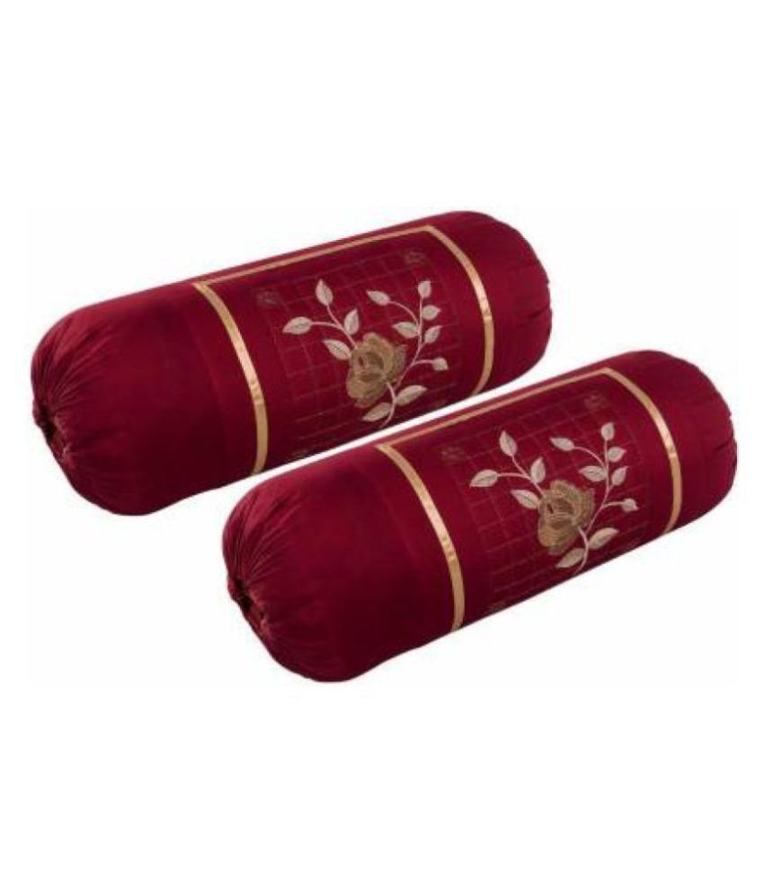     			MAHALUXMI COLLECTION - Pack of 2 Microfibre Embroidered Standard Size Pillow Cover ( 78.74 cm(31) x 40.64 cm(16) ) - Maroon