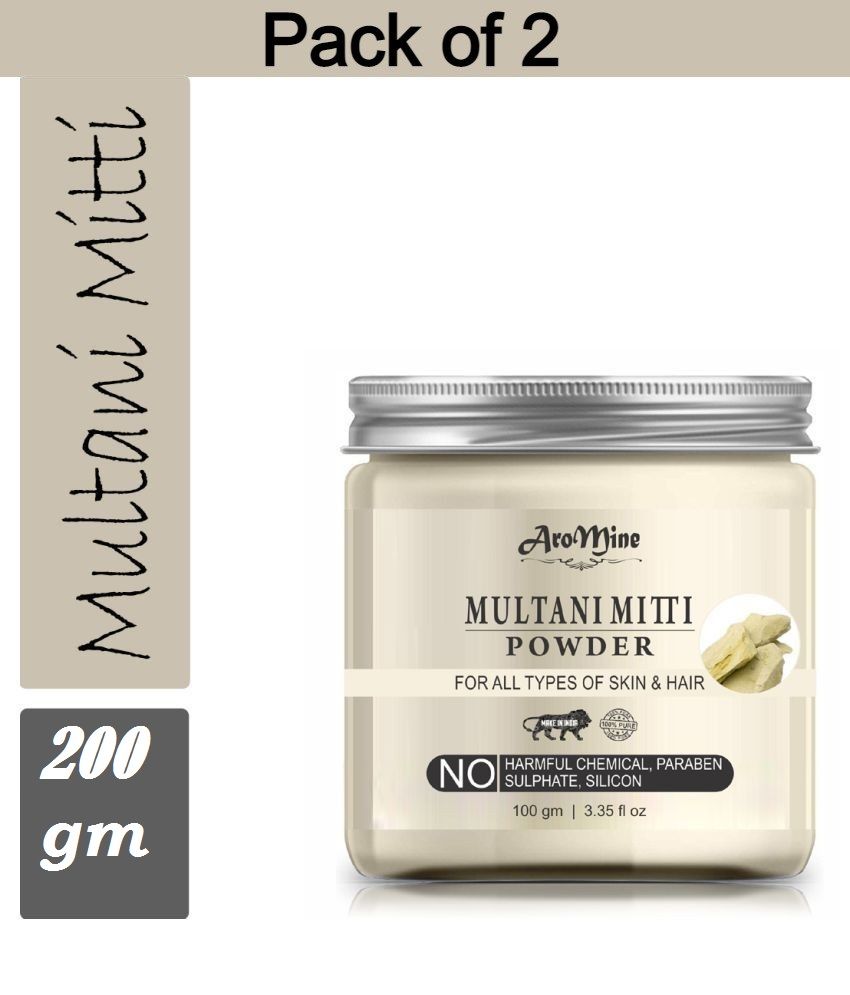     			Aromine 100% Pure Multani Mitti Powder (Bentonite clay) For Skin Face Pack (Pack of 2)- 100gm Each