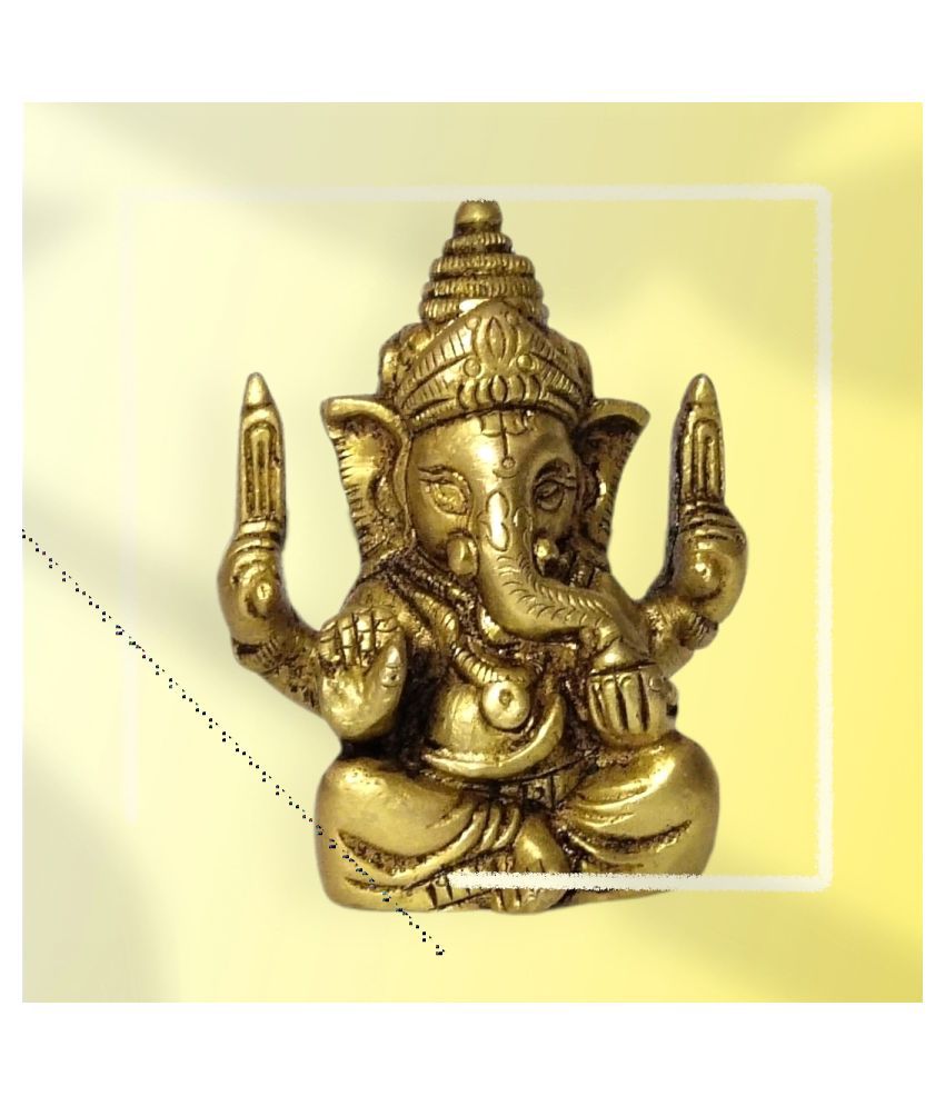VC Unique and antique Brass Ganesha Idol 3 x 2 cms Pack of 1: Buy ...