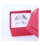 Adjustable Couple Rings Set for lovers Silver Plated Solitaire for Men and Women