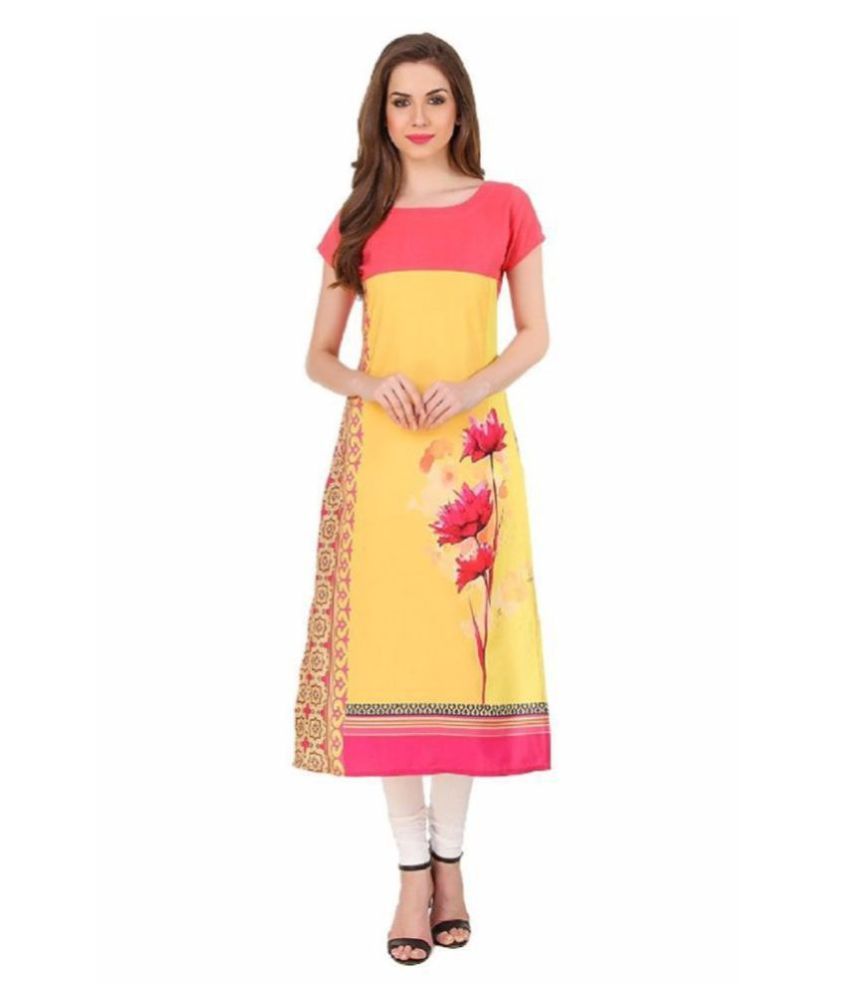     			HivaTrendz Multicolor Crepe Straight Kurti