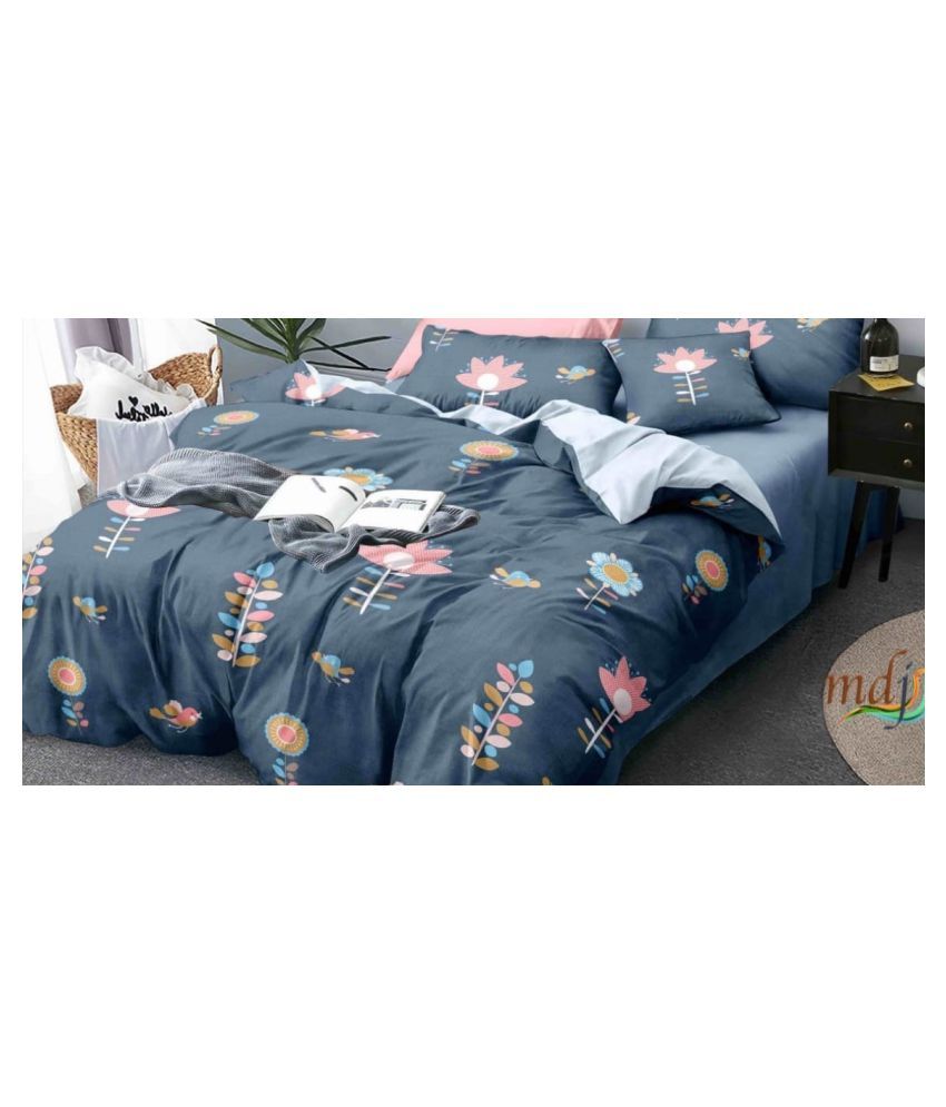 Nilotpal Glace Cotton Double Bedsheet with 2 Pillow Covers ( 250 cm x