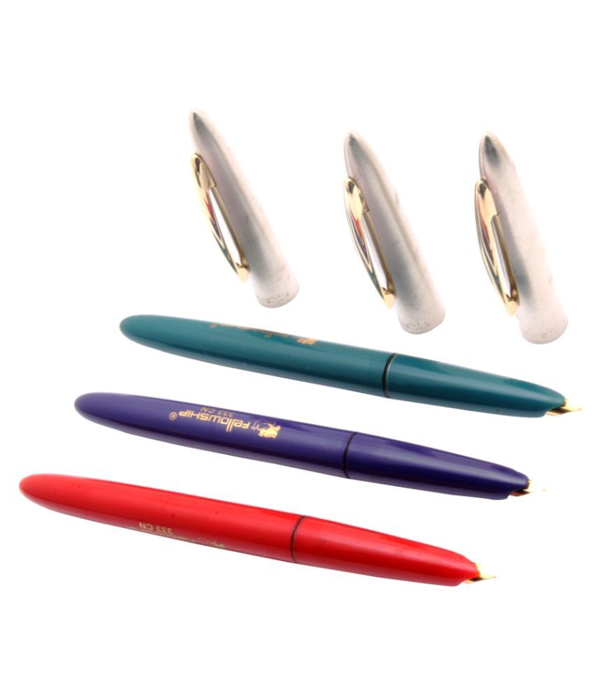 Set Of 3 Fellowship 333 CN Eyedropper Fountain Pen With Steel Cap