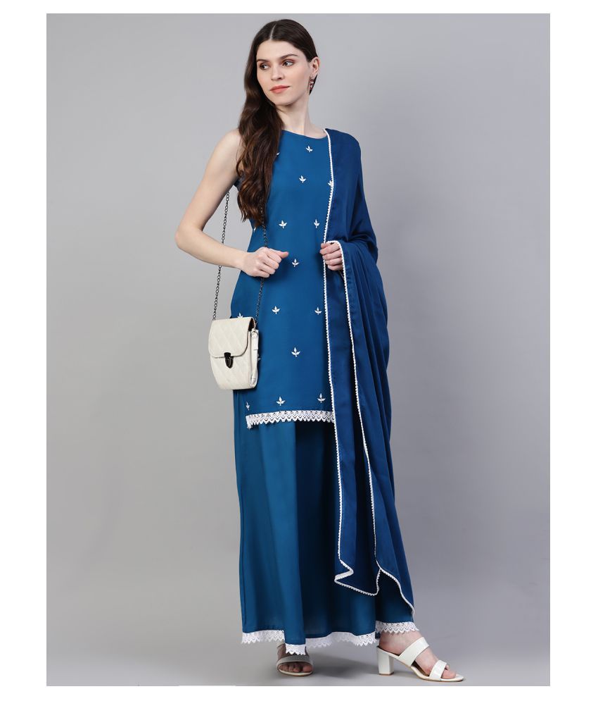     			Stylum Rayon Kurti With Skirt - Stitched Suit