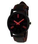 MIENTERPRISE - Black Leather Analog Men's Watch