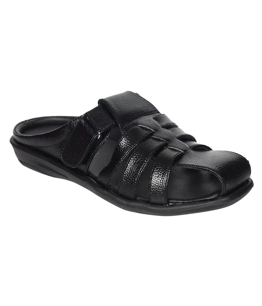 Casual Wear Mens Black Synthetic Leather Sandal, Size: 6-10 at Rs 480/pair  in Agra