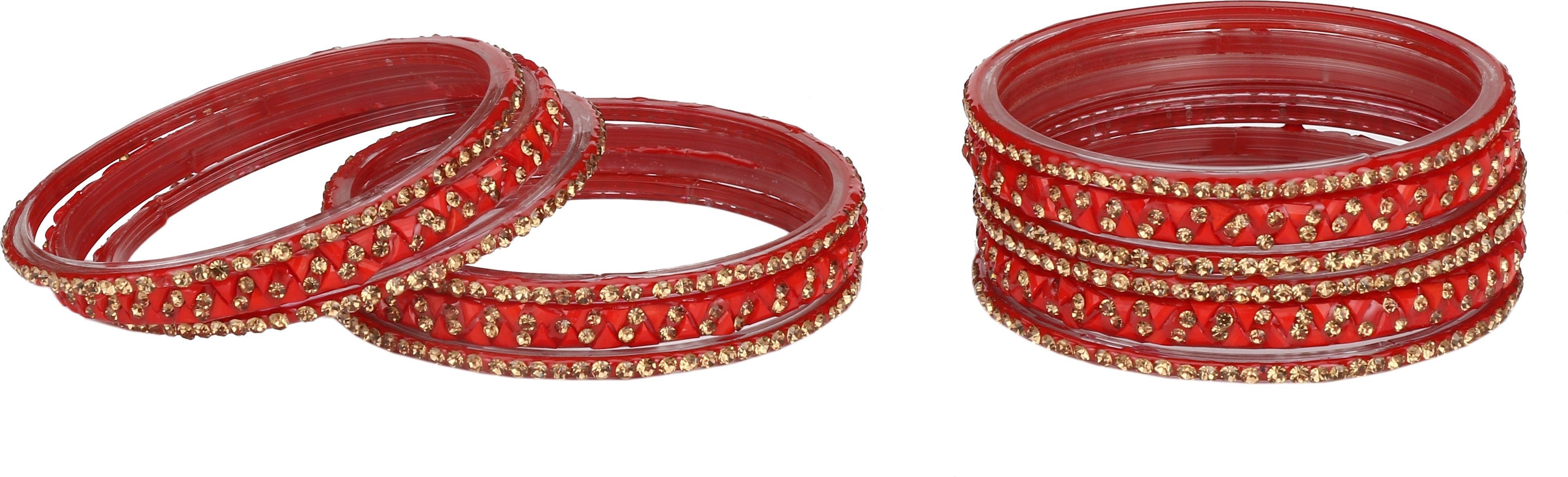     			Somil Designer Set Of Bangle For Party And Daily Use, Glass, Ornamented-DK140