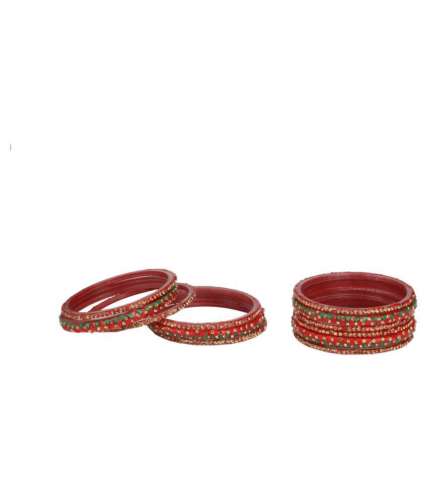     			Somil Designer Set Of Bangle For Party And Daily Use, Glass, Ornamented-DK137