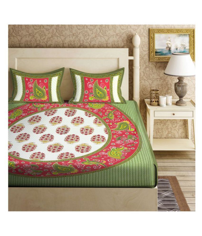 Varde Cotton Double Bedsheet with 2 Pillow Covers ( 240 cm x 220 cm