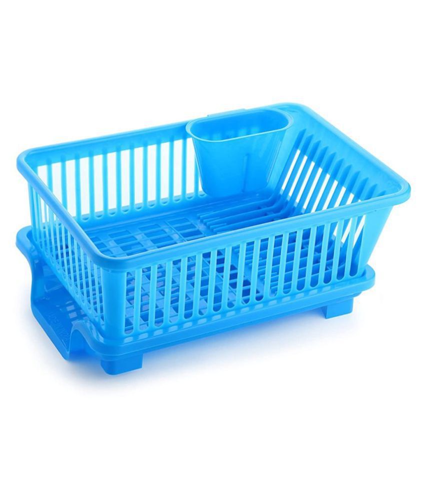 PrettyKrafts 3 in 1 Large Plastic Kitchen Sink Dish Rack Drainer Drying...