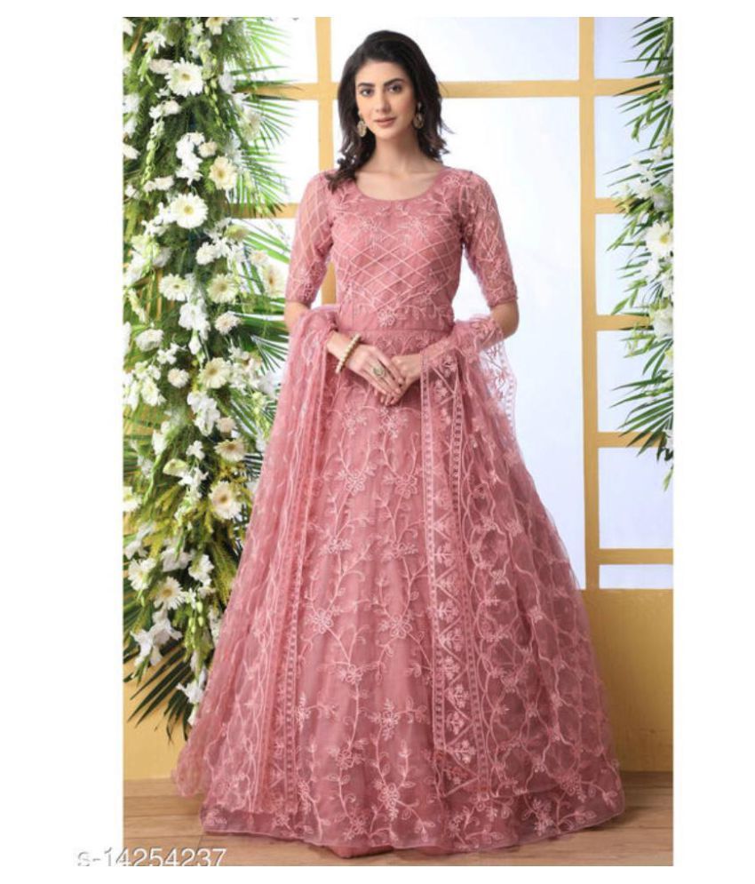 pink net gown