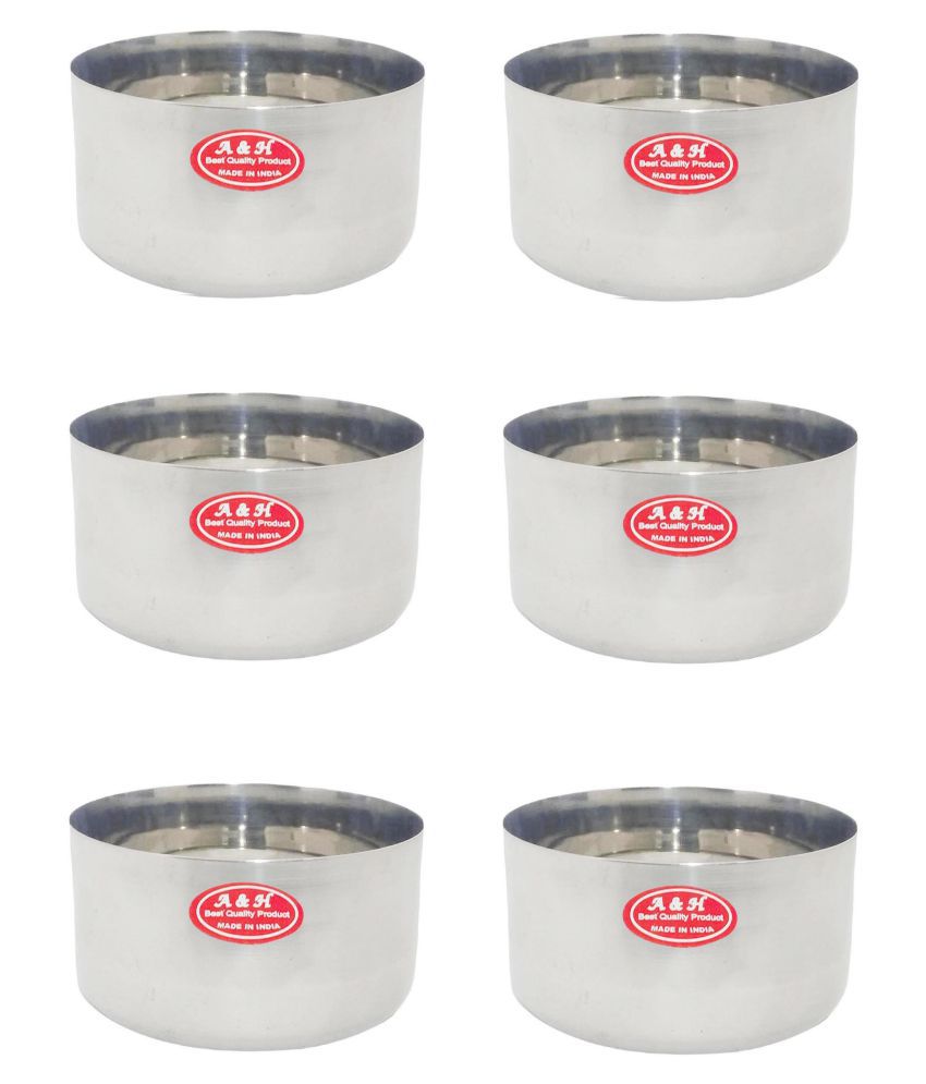     			A & H ENTERPRISES 6 Pcs Stainless Steel Cereal Bowl 200 mL